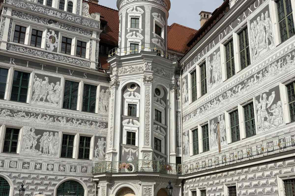 Largest sgraffito panel in Europe inside Dresden Palace Residenzschloss
