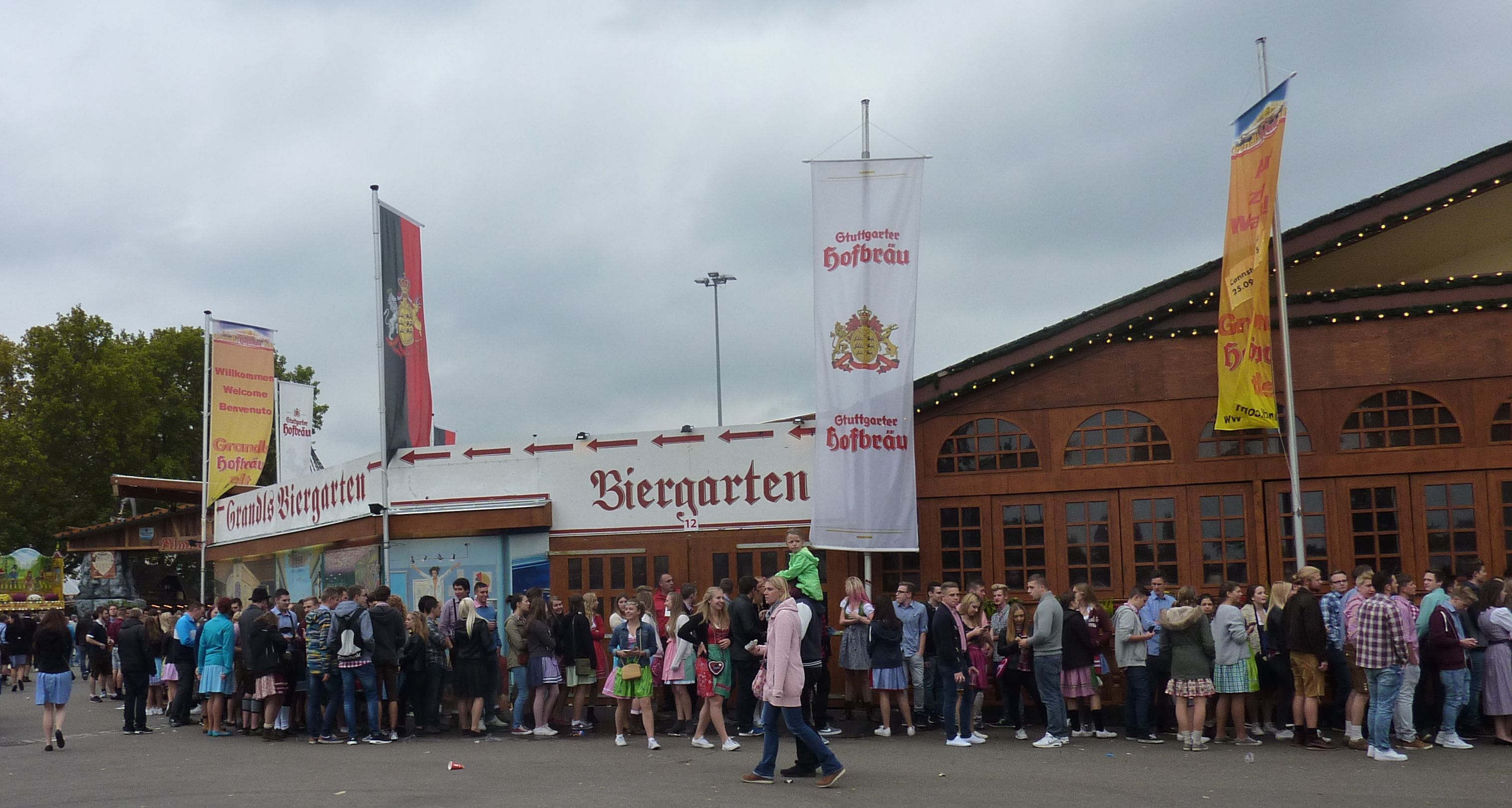 Beer tent interior at Cannstatter Volksfest Stuttgart 2026
