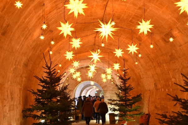 Underground casemates and Advent market at Königstein Fortress